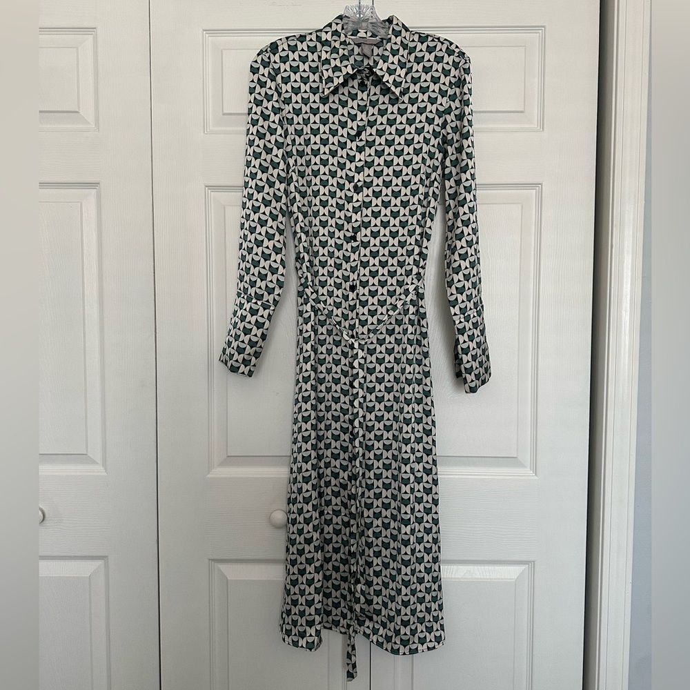 H&M Black, Green, and White Patterned Maxi Dress - Size S - NWOT